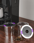 Universal reusable coffee pods, Suitable for k cups, Stainless steel reusable compatible with keurig 1.0 & 2.0 coffee machines brewers refillable
