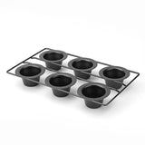 6 Cup Nonstick Popover Pans, Large Deep Cupcake Baking Pan, Muffin Pans for Baking Sets Non Stick