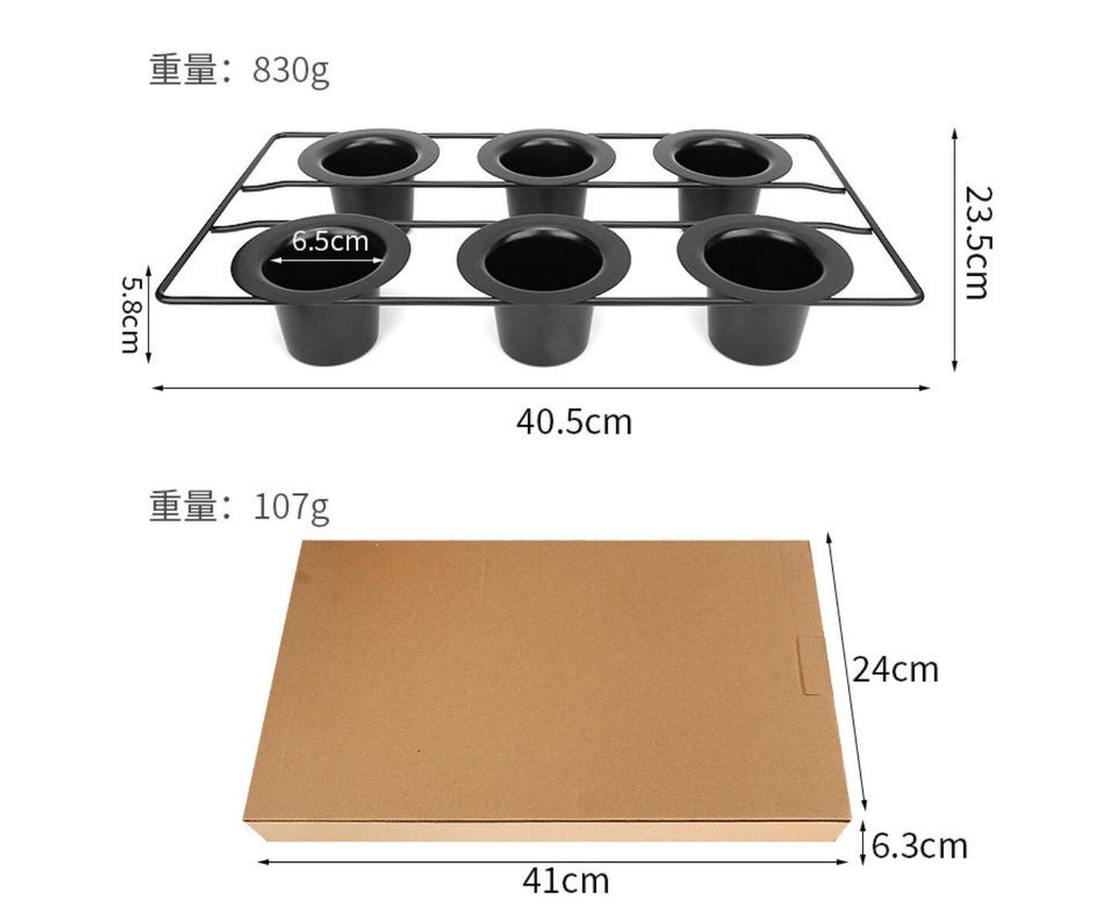6 Cup Nonstick Popover Pans, Large Deep Cupcake Baking Pan, Muffin Pans for Baking Sets Non Stick