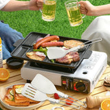 QITUO Camping Kitchen Utensil Set,5Pcs Stainless Steel Portable Folding Outdoor Cooking Utensil,Camping Utensils Set,Camping Cooking Utensils,for RV Car,Tent Campers,Outdoor Picnics BBQ