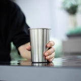 16 Pack 16oz Stainless Steel Pint Cup,Healthy Unbreakable and Stackable,Metal Drinking Glasses