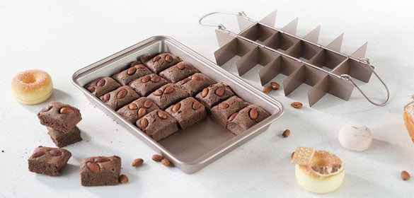 Brownie Pan with Dividers, 18-Cavity and 31X20cm, Non-Stick Divided Brownie  Tin for Baking/Pre Cut Brownie Tray - AliExpress