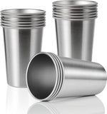 16 Pack 16oz Stainless Steel Pint Cup,Healthy Unbreakable and Stackable,Metal Drinking Glasses